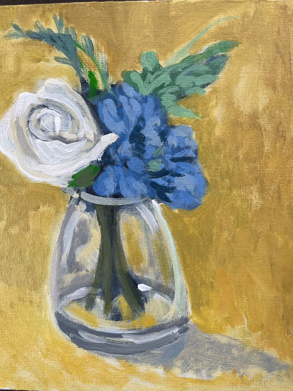 Blue and White, Digital Print on Linen Paper, #66 of 100 Paintings in 100 Days, Signed Limited Edition of 50