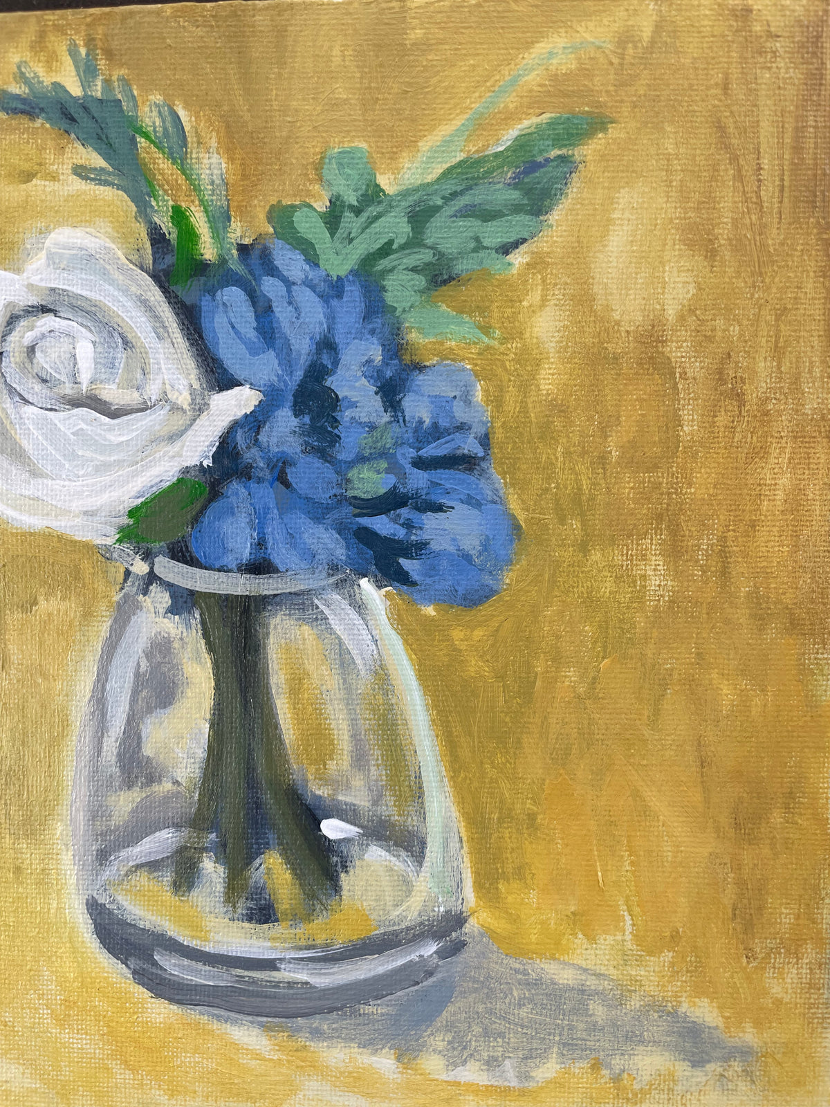Blue and White, Digital Print on Linen Paper, #66 of 100 Paintings in 100 Days, Signed Limited Edition of 50