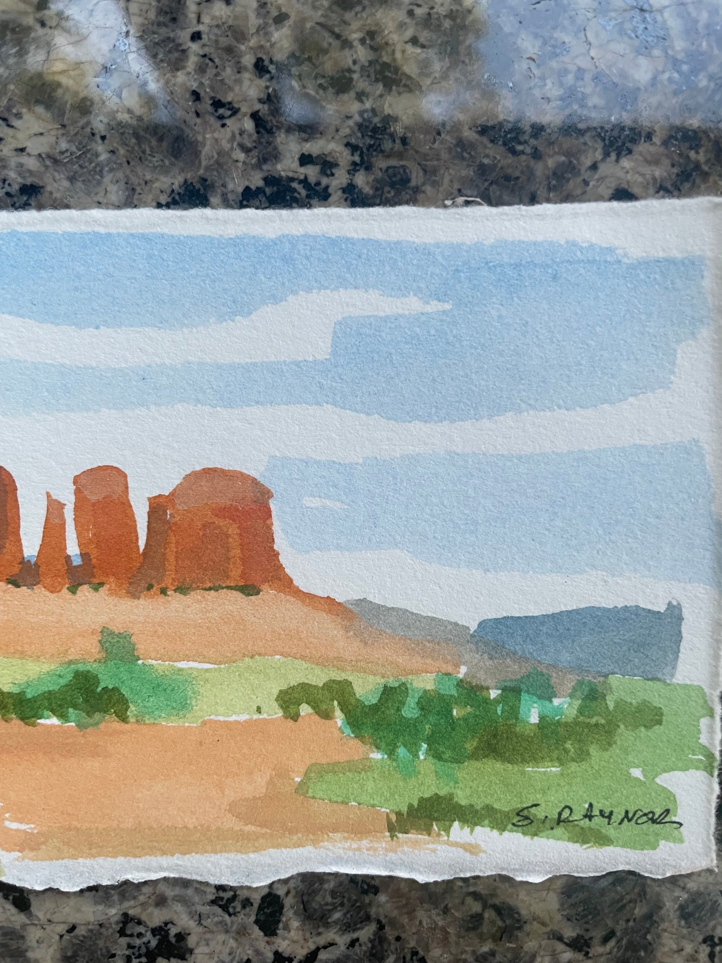 Sedona Red Rocks – Original 3x5 Watercolor Landscape Painting, Southwest Desert Art