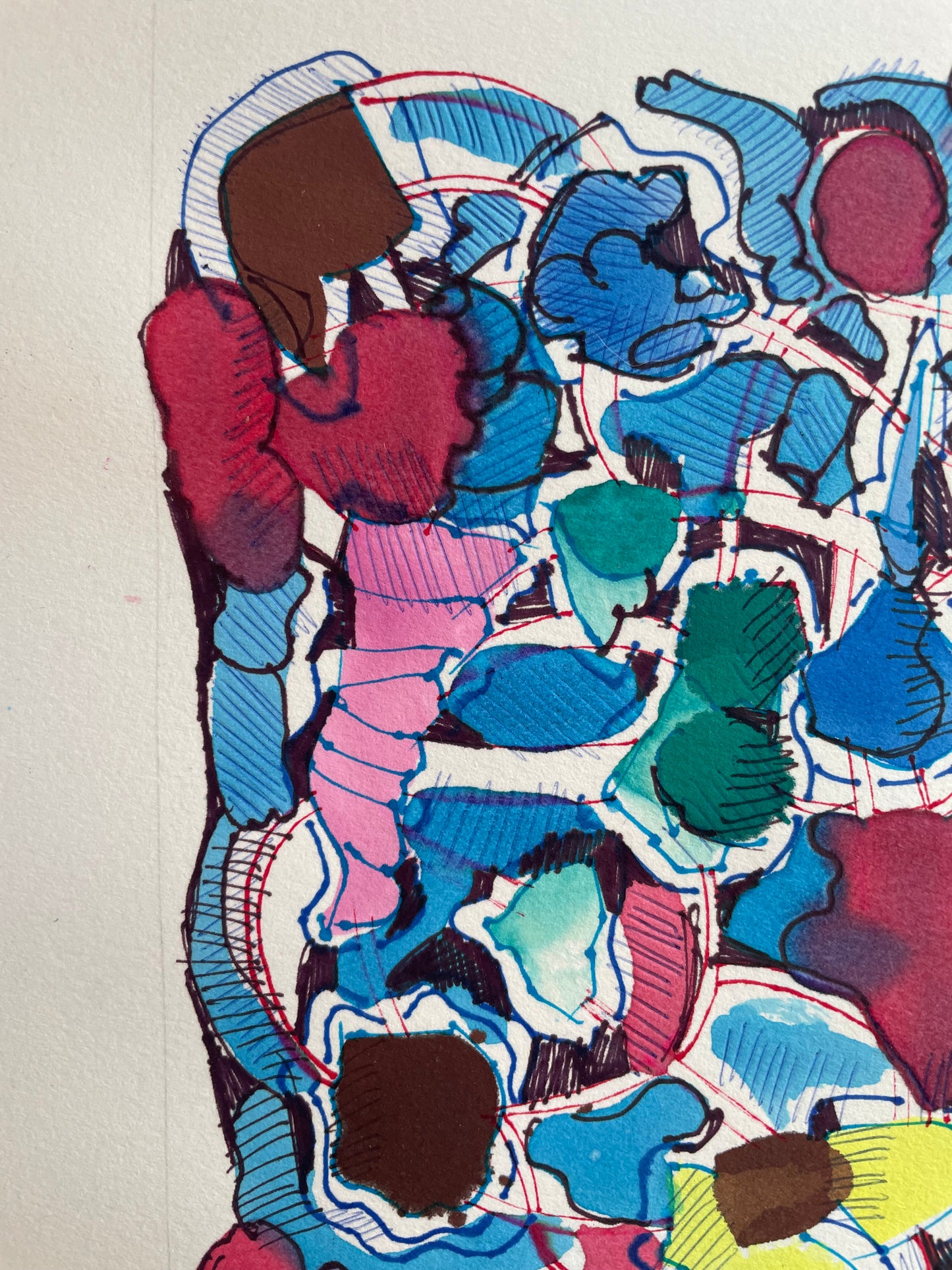 Original Abstract Watercolor | 5x7 Non-Objective Ink & Wash Artwork | Bold Modern Wall Art