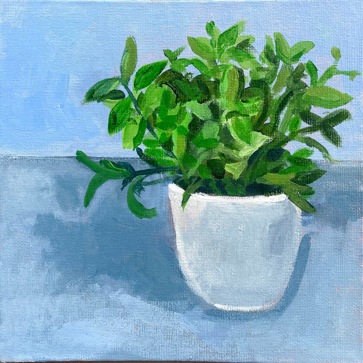 Persistence of Green, Oil on canvas panel, #96 of 100 Paintings in 100 Days