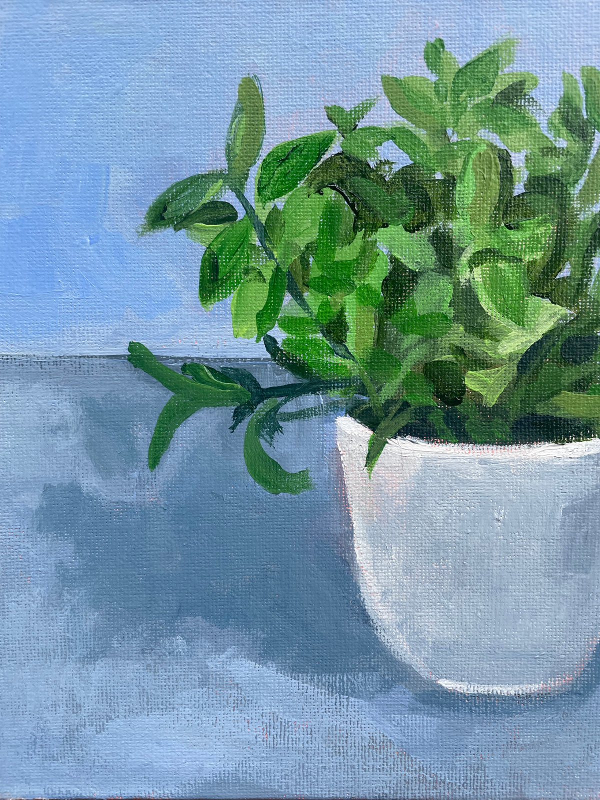 Persistence of Green, Oil on canvas panel, #96 of 100 Paintings in 100 Days