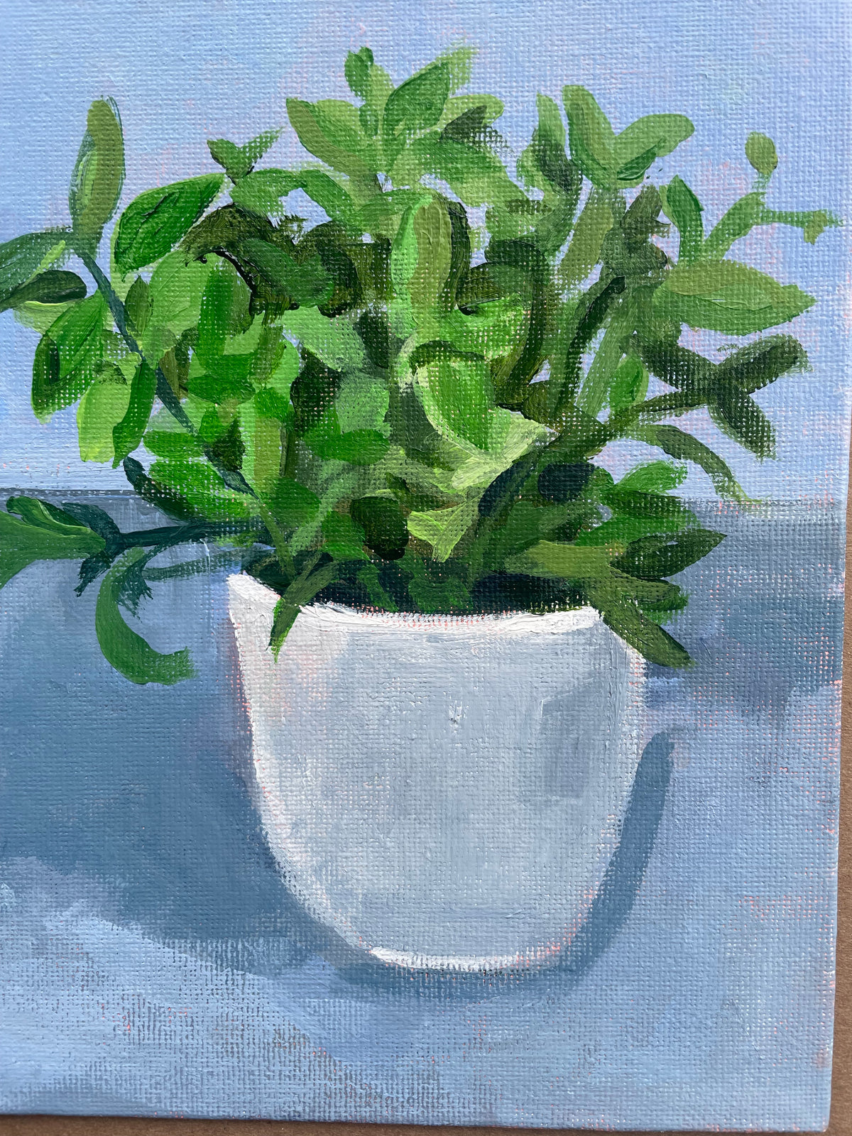 Persistence of Green, Oil on canvas panel, #96 of 100 Paintings in 100 Days