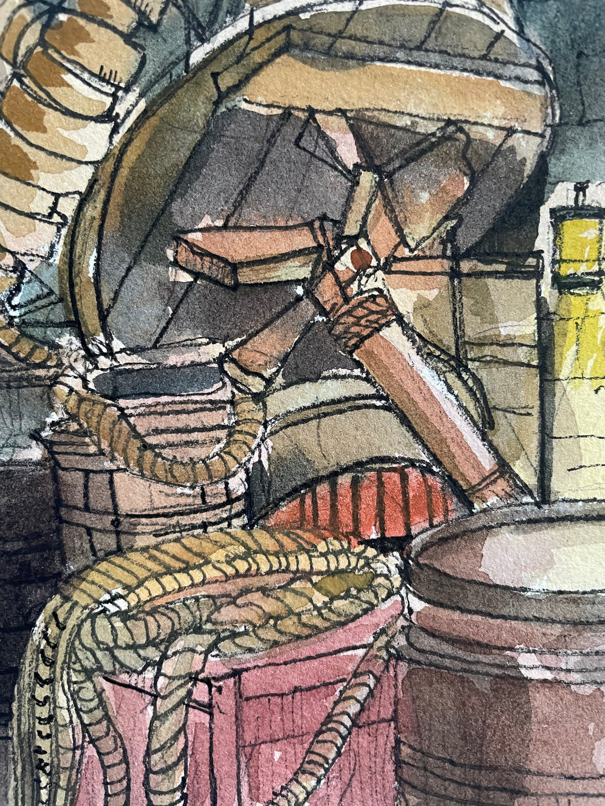 Pirates of the Caribbean Queue, Original Watercolor, #7 of 50 Places in 50 Paintings