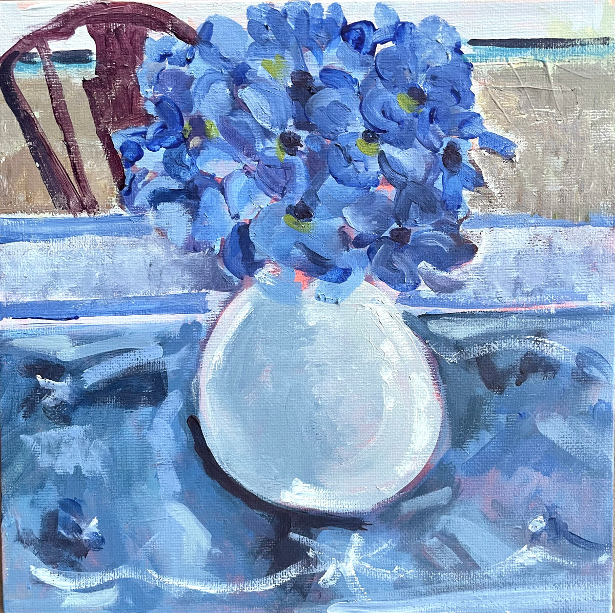 Arrangement of Blue Flowers, Asheville, NC, #2 of 50 Places in 50 Paintings