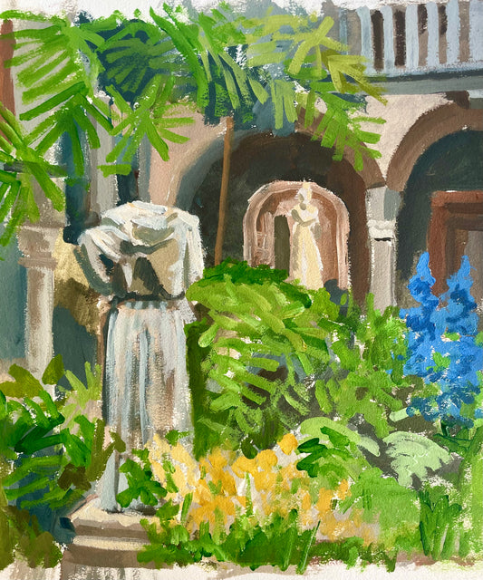 Isabella's Courtyard-Limited Edition, Hand Signed Artist Print. Gardner Museum Boston