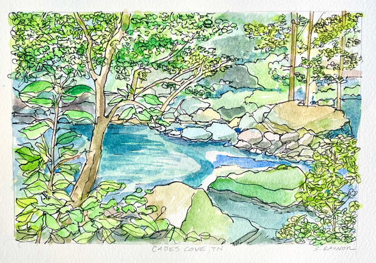 Cades Cove - Limited Edition Hand Signed Art Print from the Great Smoky Mountain National Park-Plein Air Painting