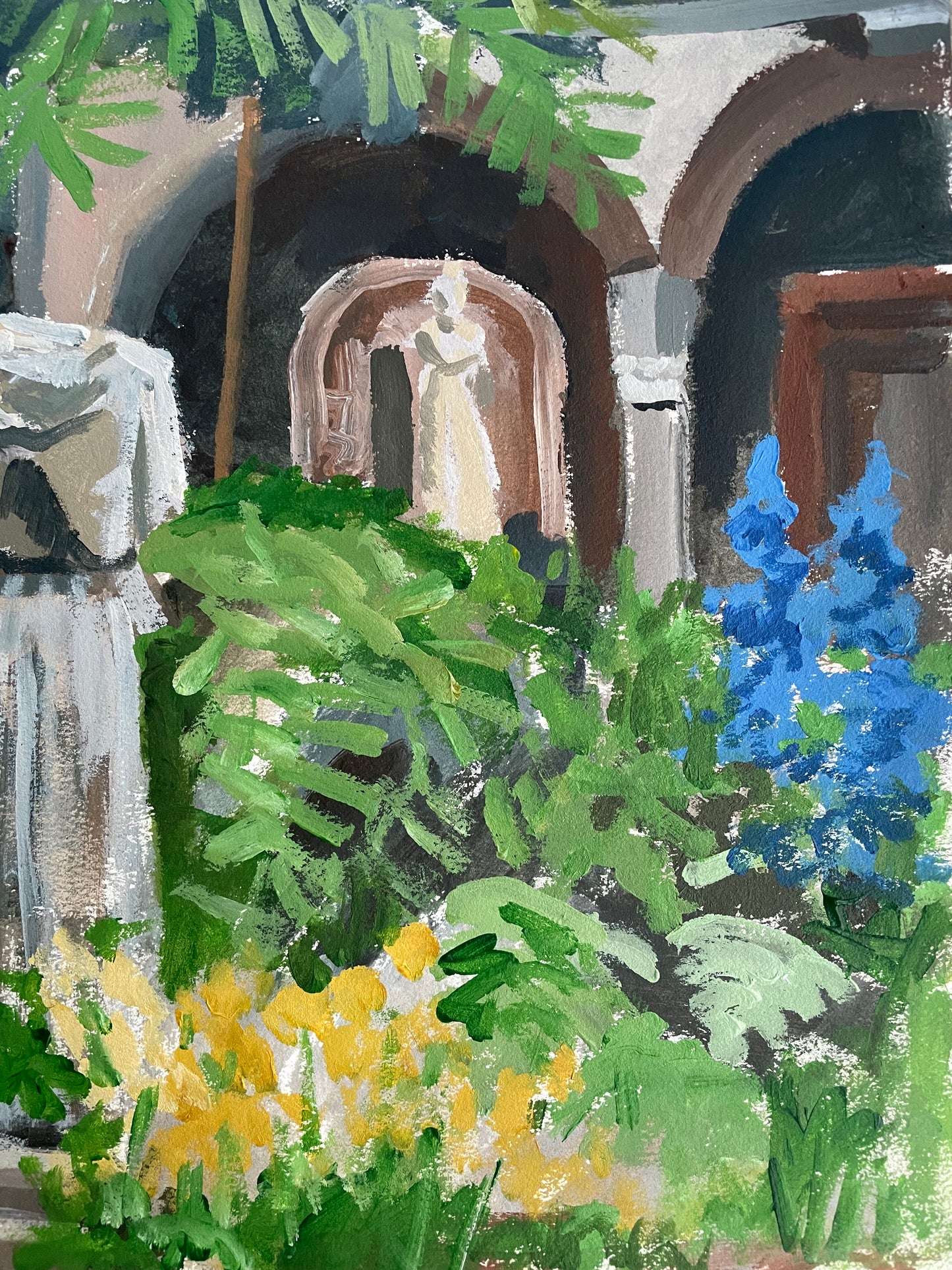 Isabella's Courtyard-Limited Edition, Hand Signed Artist Print. Gardner Museum Boston