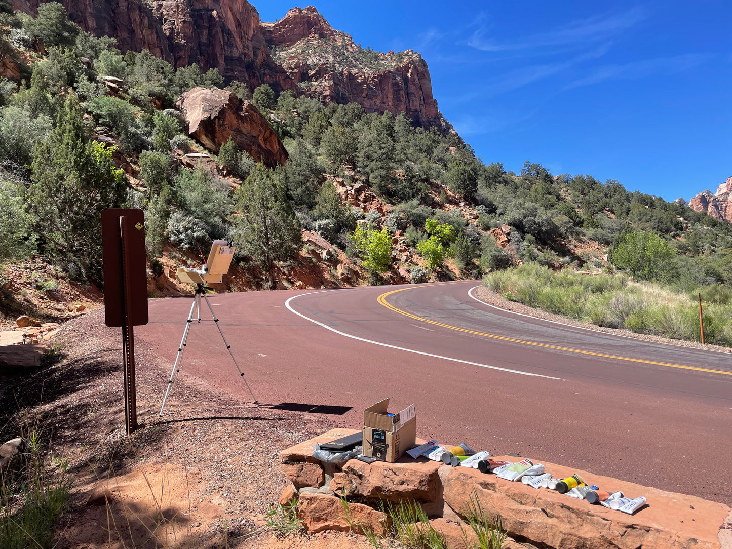 High Noon at Zion, Painting #10 of the Cathedrals of Light Series painted in Zion National Park