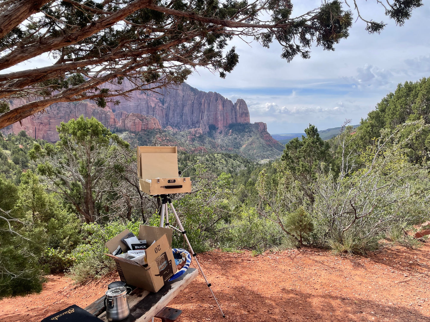 Kolob Canyon, Painting #5 of the Cathedrals of Light Series painted in Zion National Park