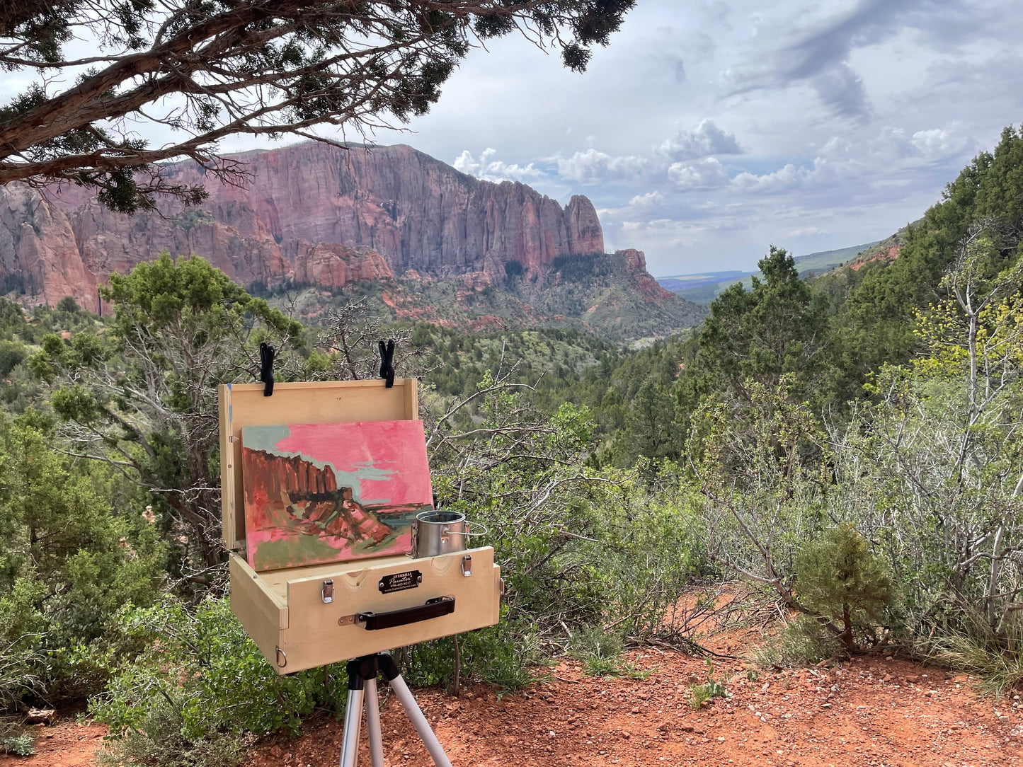Kolob Canyon, Painting #5 of the Cathedrals of Light Series painted in Zion National Park