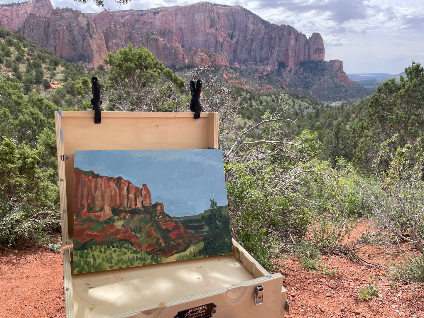 Kolob Canyon, Painting #5 of the Cathedrals of Light Series painted in Zion National Park