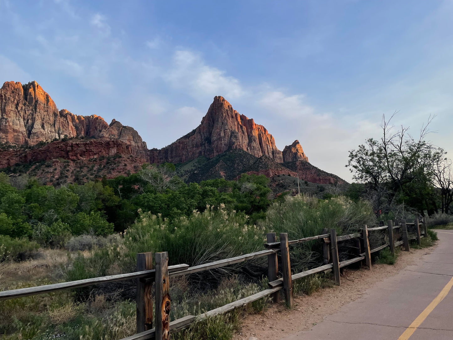 Watchman Sunset, Painting #4 of the Cathedrals of Light Series painted in Zion National Park
