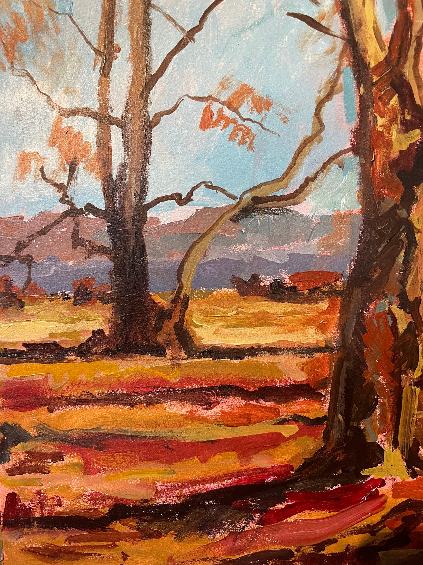 Two Sycamores from California- plein air (Original Art)