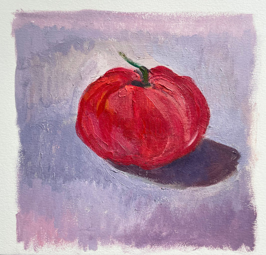 Heirloom Tomato No. 1, Acrylic on Paper, Original work from "100 paintings in 100 days"