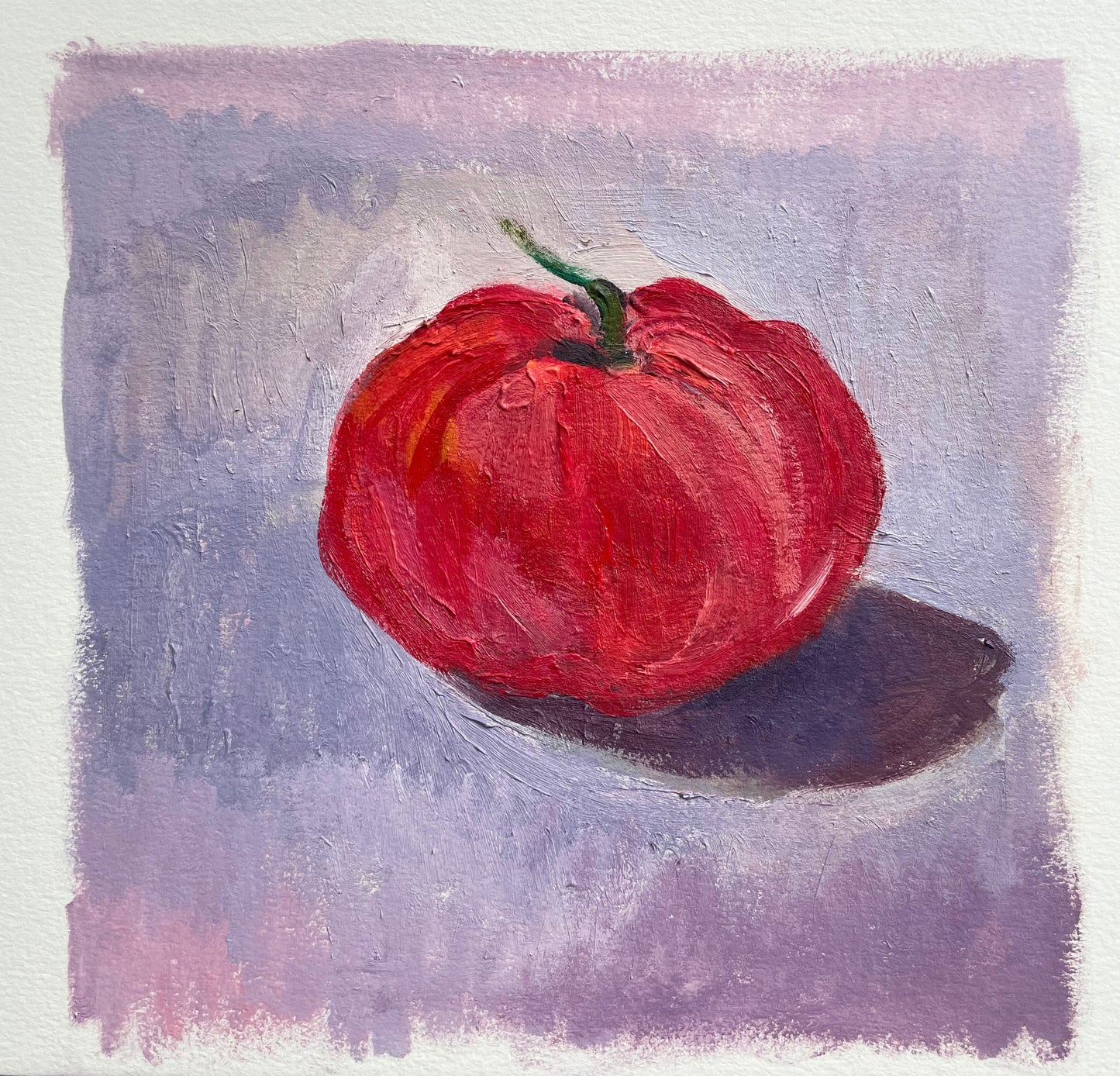 Heirloom Tomato No. 1, Acrylic on Paper, Original work from "100 paintings in 100 days"