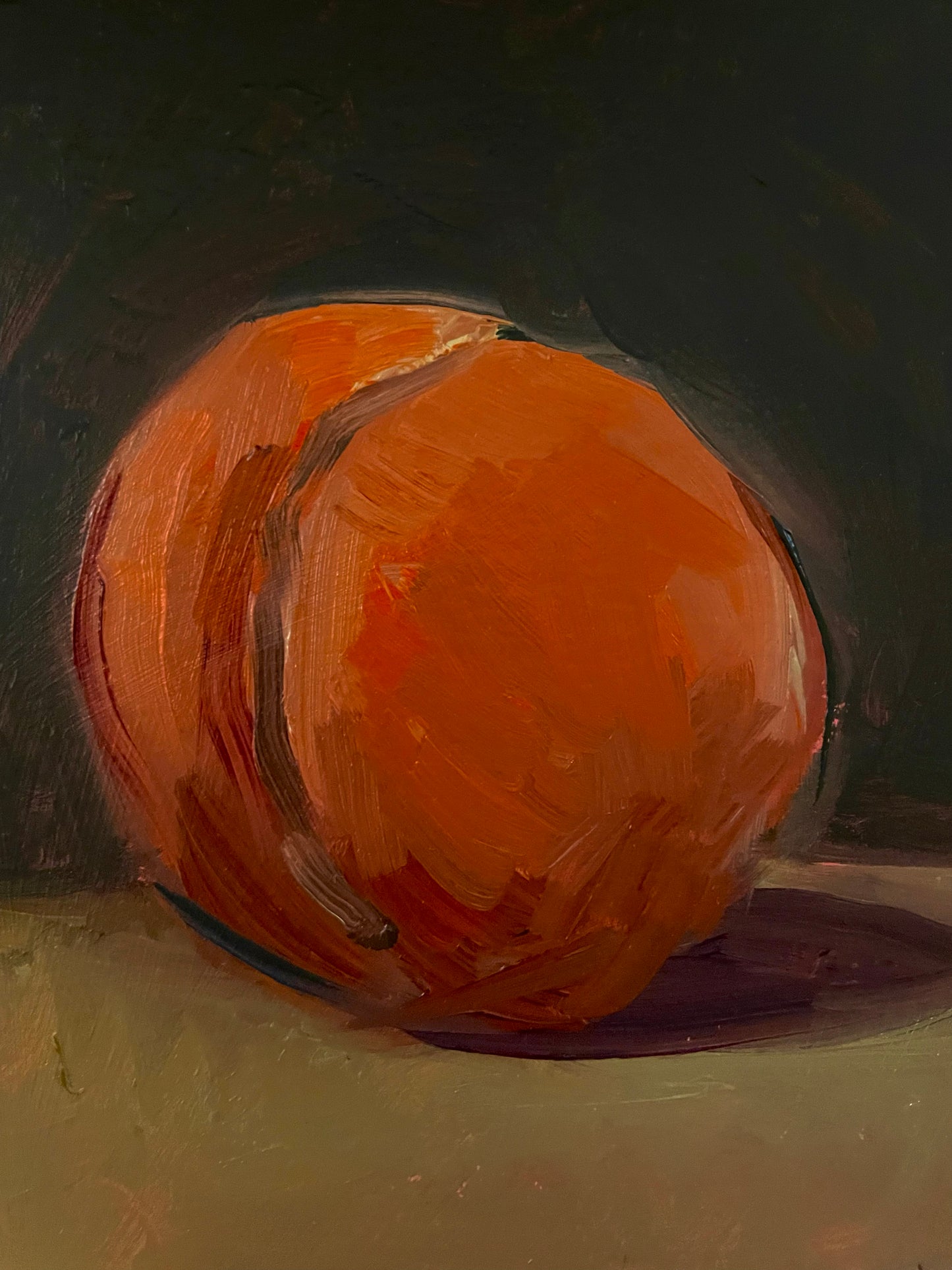 Single Peach Original Oil Painting 7x7 | 100 Paintings in 100 Days | Still Life Art | Small Original Artwork