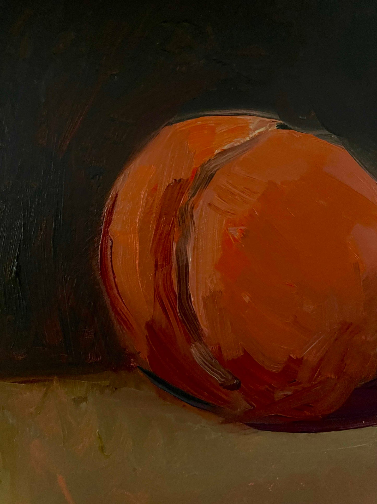 Single Peach Original Oil Painting 7x7 | 100 Paintings in 100 Days | Still Life Art | Small Original Artwork