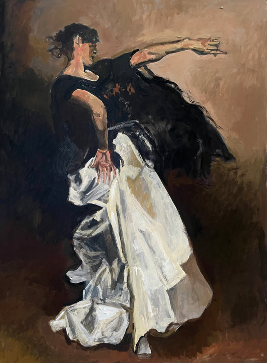 Sargent Study for El Jaleo - Original Painting on Heavy Watercolor Paper after John Singer Sargent