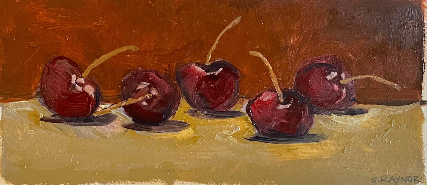 Cherries Original Oil Painting 7x7 | 100 Paintings in 100 Days | Still Life Art | Small Original Artwork (Copy)