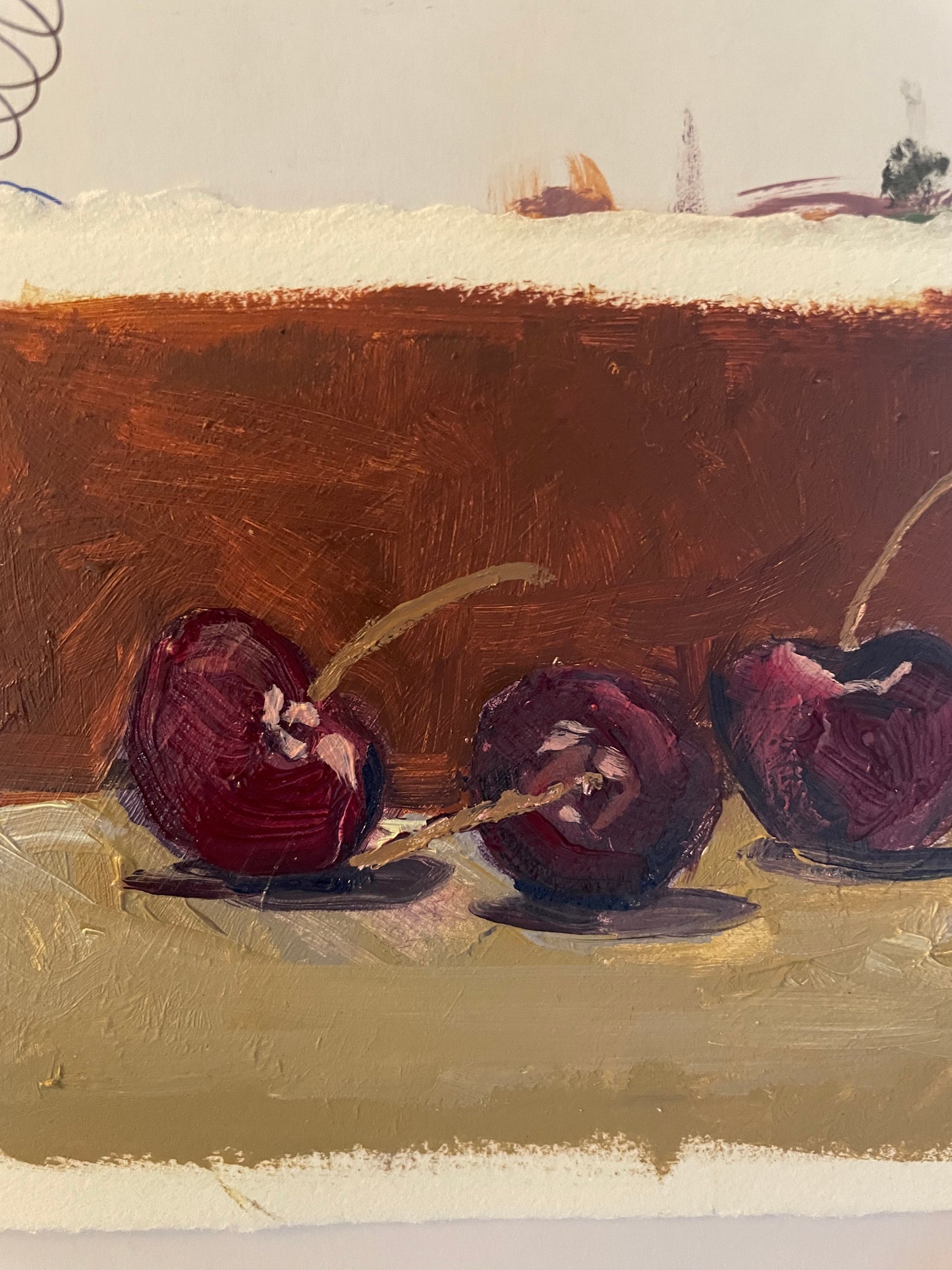 Cherries Original Oil Painting 7x7 | 100 Paintings in 100 Days | Still Life Art | Small Original Artwork (Copy)