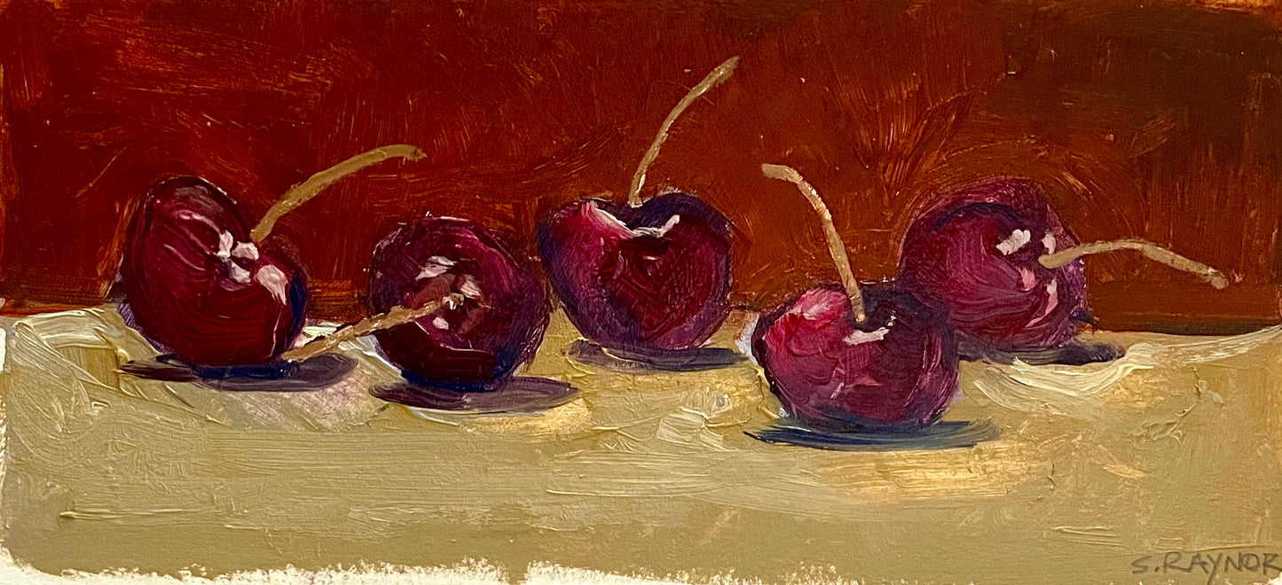 Cherries Original Oil Painting 7x7 | 100 Paintings in 100 Days | Still Life Art | Small Original Artwork (Copy)
