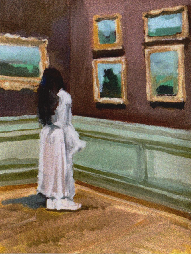 Lost in the Art Museum Sticker, Based on original work of art, 2 1/4 x 3 inches