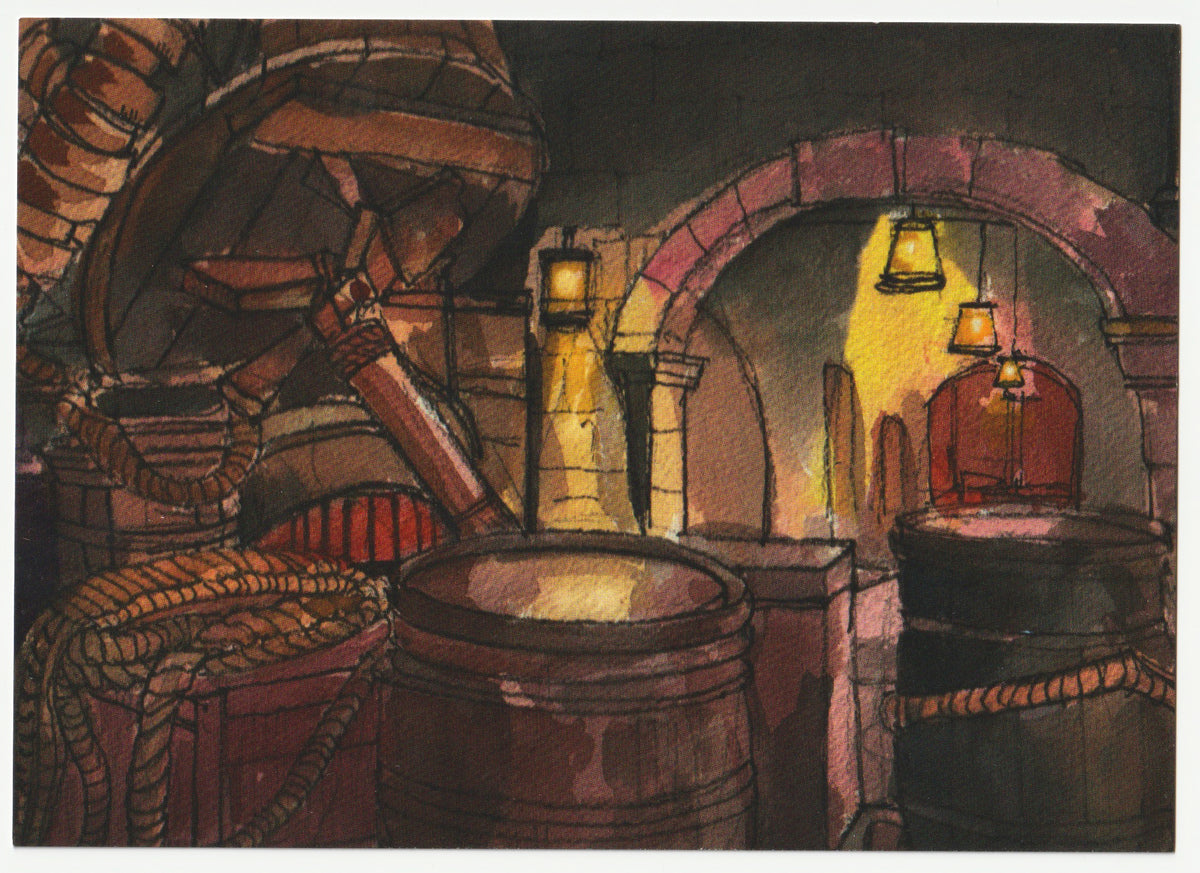 Pirates of the Caribbean Queue, 50 Places in 50 Paintings, Signed Limited Edition Print of 50.