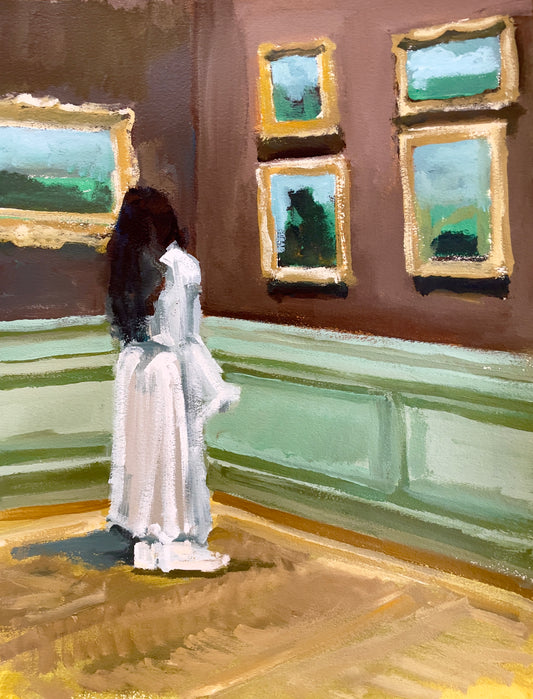 Admiring Boudin at the Met, High Quality Artist Signed Print, 8x10 inches Limited to an Edition of 50