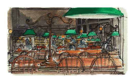 Boston Public Library Bates Reading Room, Limited Edition Print of 50. Signed by the Artist