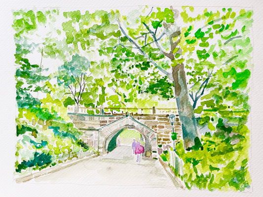 Summer Light, Central Park, NYC. Original Plein Aire work of art, Watercolor Painting