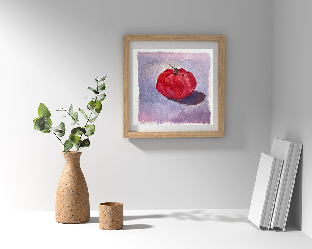 Heirloom Tomato No. 1, Acrylic on Paper, Original work from "100 paintings in 100 days"