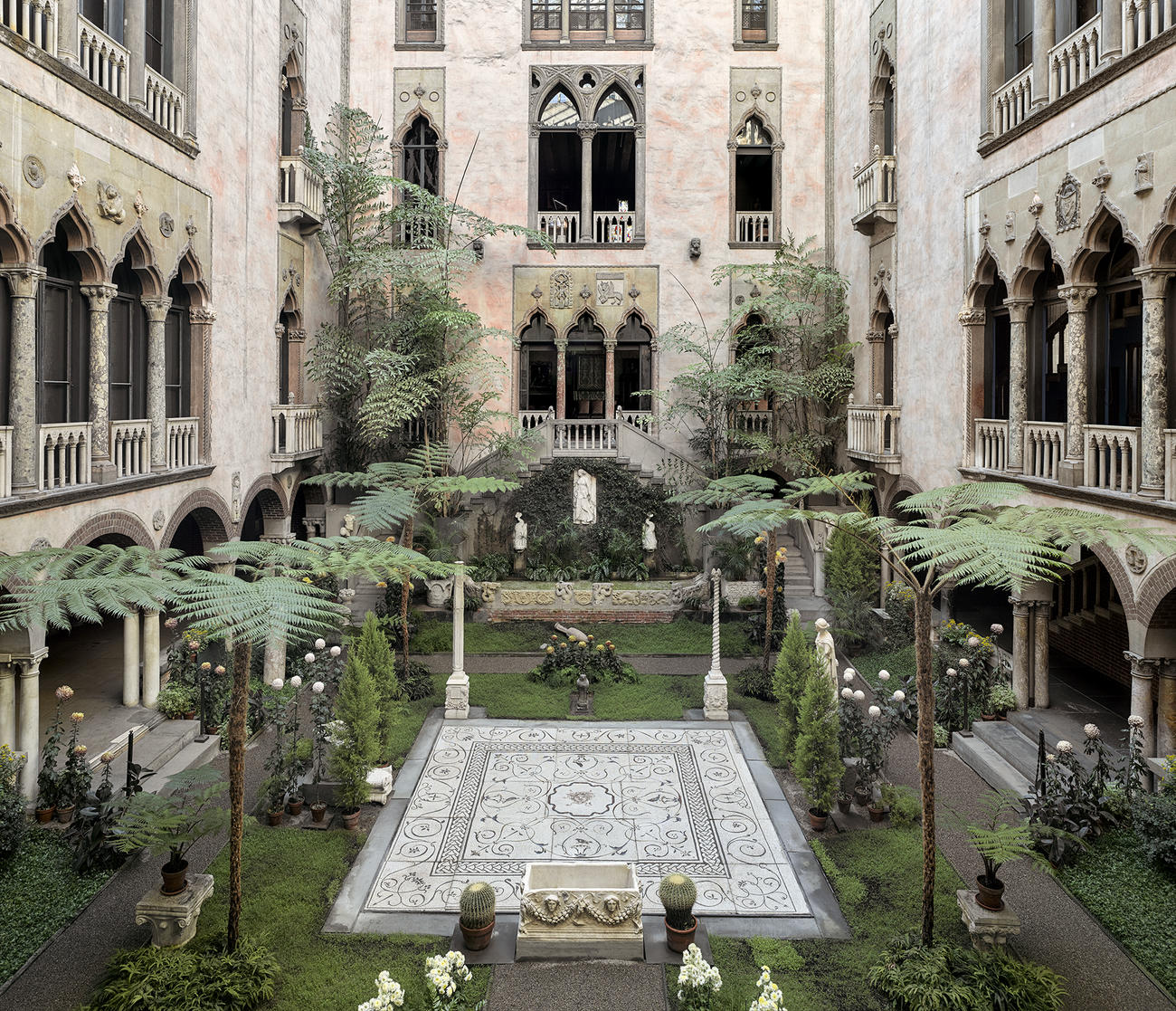 Isabella's Courtyard-Limited Edition, Hand Signed Artist Print. Gardner Museum Boston